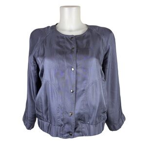 Club Monaco Greyish Lilac coloured 3/4 Sleeve, Silk Bomber Jacket